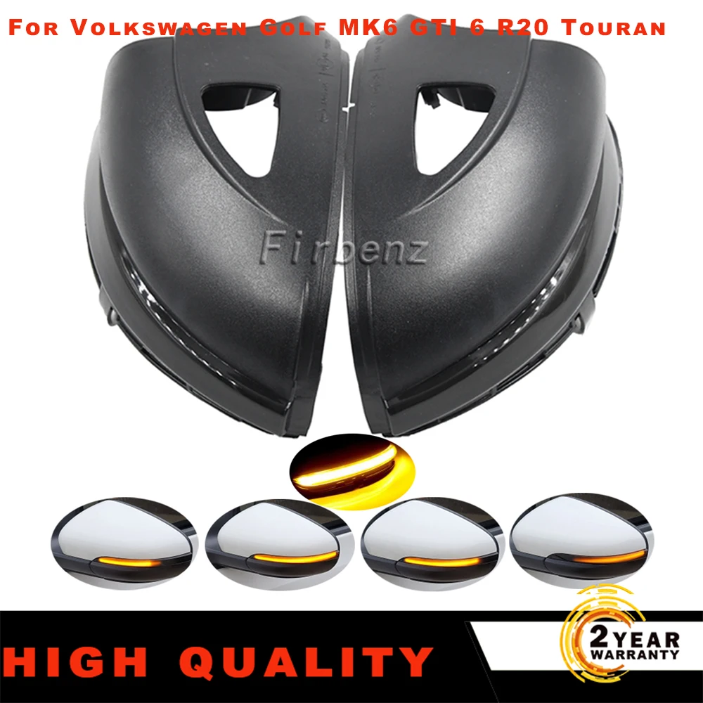 Sequential LED Dynamic Turn Signal Light Yellow Blinker Side Mirror Indicator For Volkswagen Golf Mk6 GTI 6 R Line Vi R20 Touran |
