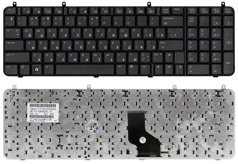 Клавиатура для HP Compaq Presario A945 A909 A900 Series p/n: PK1303D0200 V080502AS1 MP-06703US-698 русская черная -