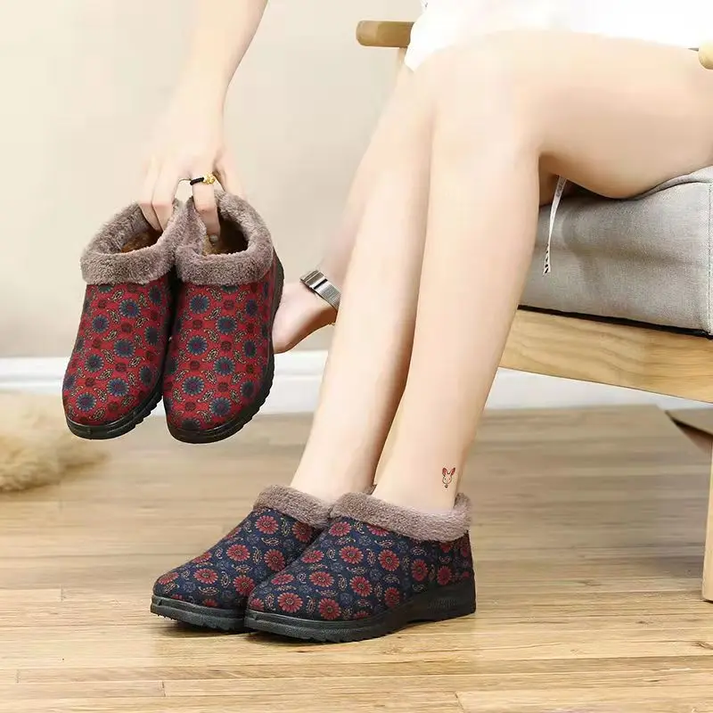 

Women Slippers Winter Warm Plush Cotton Home Slippers Women Non Slip Velvet Cotton Shoes Couple Soft Indoor Shoes Zapatos Mujer
