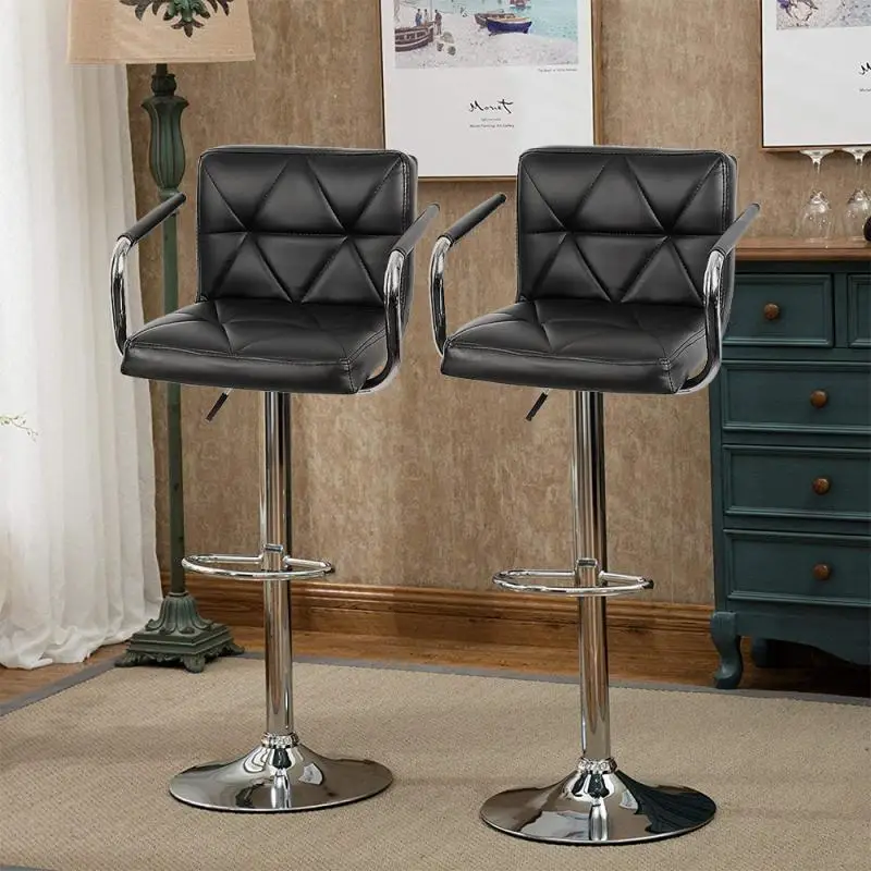 

Барные стулья 1 пара, барная мебель, Современный барный стул, мягкие полиуретановые офисные стулья с подлокотниками, барные аксессуары, HWC