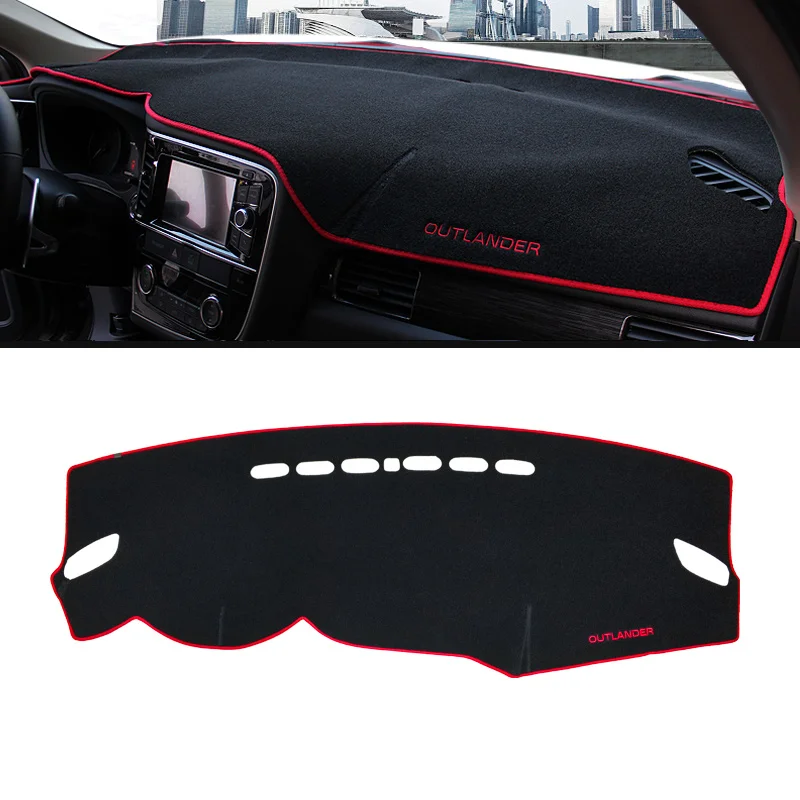 LHD Red Side Приборной панели автомобиля Обложка Коврик козырек от солнца Pad инструмент Панель ковер для Mitsubishi Outlander 2013- аксессуары - Название цвета: LHD Red Side