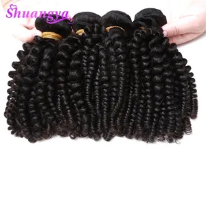 Перуанские волнистые курчавые волосы, 100% натуральные волосы, пучки, 4 пучка, Funmi волосы могут быть окрашены и отбелены, волосы Shuangya Remy