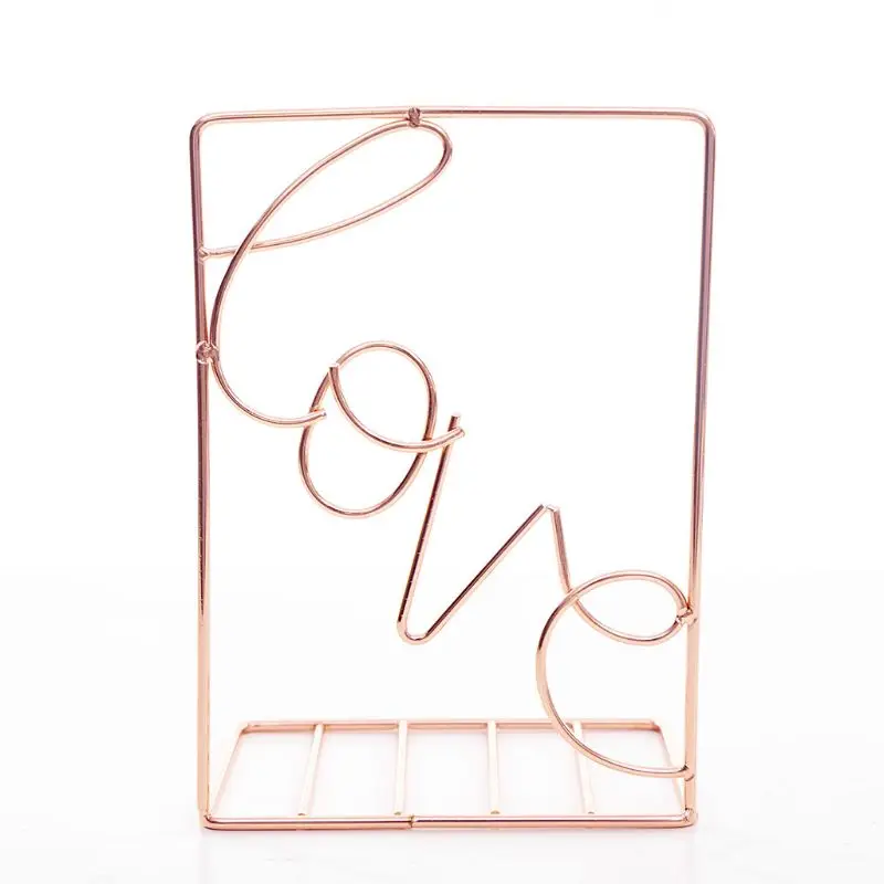 

2Pcs/Pair Creative Love Shaped Metal Bookends Desk Storage Holder Shelf Book Organizer Stand X3UE