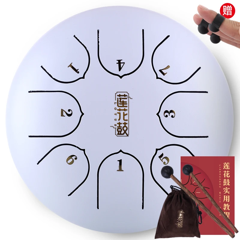 Music Education 6 Inch Tongue Drum 8 Tone Key Lotus Empty Muscial Instrument Accessories With Mallets Carry Bag8 | Спорт и