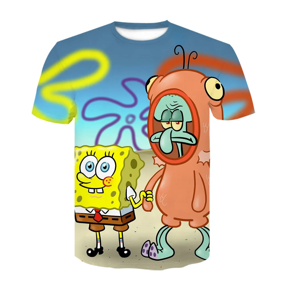 

2021 Summer Boys and Girls T-Shirt 3D Printing Sponge Baby Cartoon Fashion Casual Short-Sleeved Breathable Top