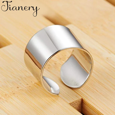 Женские гладкие серебряные кольца JIANERY, свадебные открытые кольца, ювелирные изделия, 2019