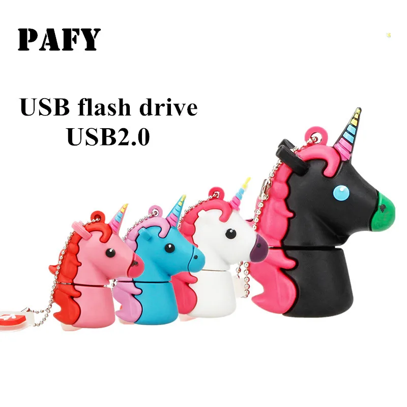 Флешка с единорогом, usb флеш-накопитель, мультяшная usb флешка, 4 ГБ, 8 ГБ, 16 ГБ, 32 ГБ, 64 ГБ, 128 ГБ, флеш-память с животными, бесплатный логотип и