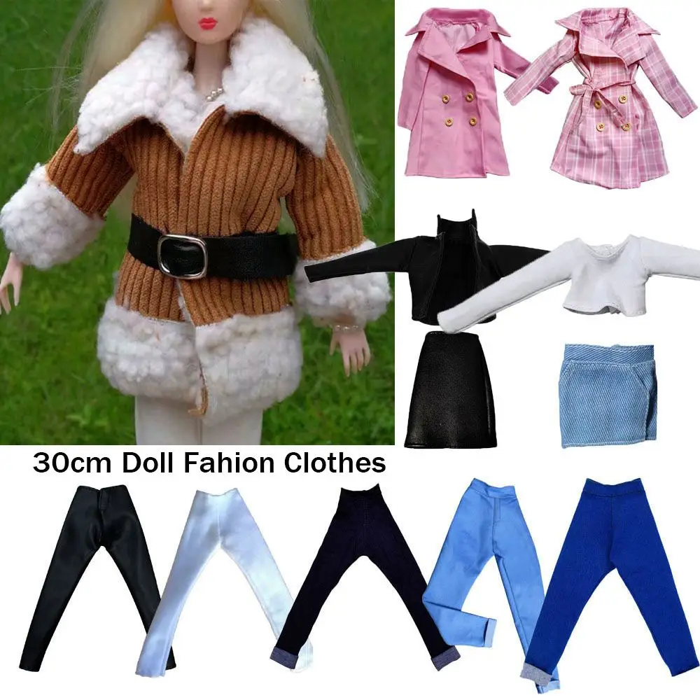 

115" Fashion Doll Jeans Leather Pants Shorts Doll Clothes 30cm Doll Trousers Casual Wears 1/6 Dolls Coats Accessories Kids Toys