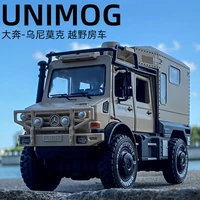 benz unimog metal simulation alloy pull back sound and light alloy off road car model decoration boy diecast toy christmas gifts
