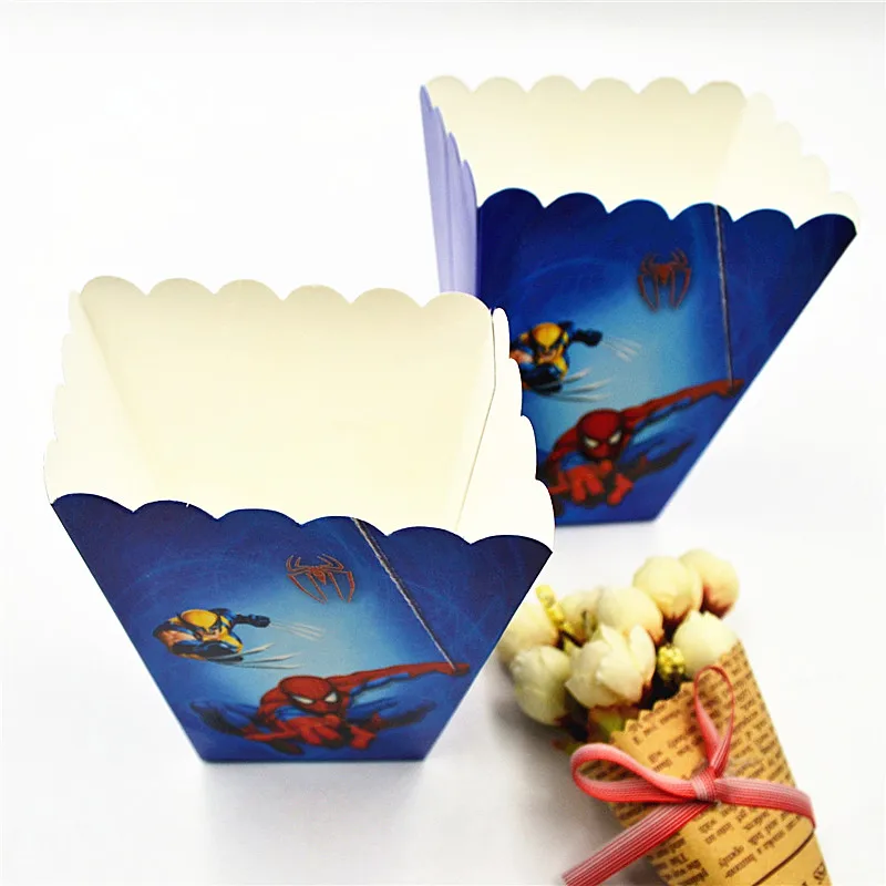 6 шт./компл. Забавный Человек паук товары для дня рождения попкорн коробка чехол