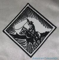 hot embroidered retro black white western cowboy horse lasso patch iron on usa 3 %e2%89%88 7 5 cm