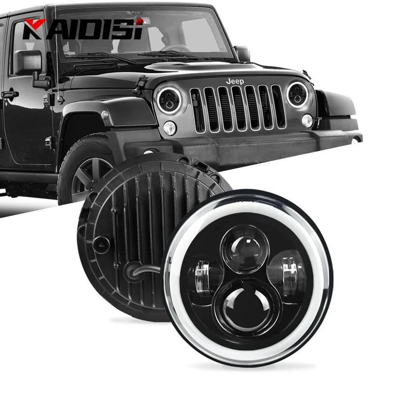 

7-дюймовая круглая светодиодная фара с дальним/ближним светом DRL, указатели поворота, совместимая с Harley Davidson Jeep, автозапчасти