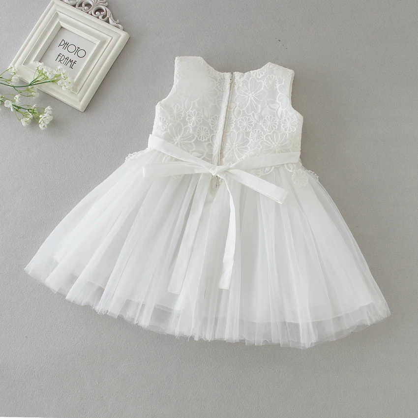 Новое платье для маленьких девочек белое крестильное крещения 1 день рождения
