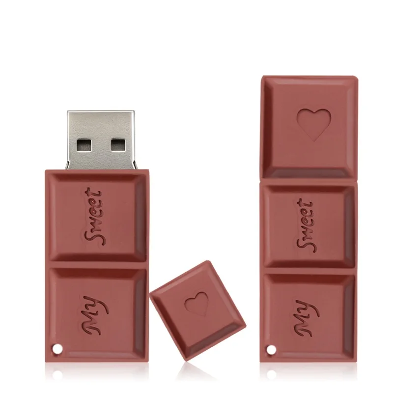 Модель USB-флешки «Мультяшный флеш-накопитель Милый настоящая емкость шоколада» 16 ГБ 32 ГБ 64 ГБ 128 ГБ шоколадная флешка на день Валентина.