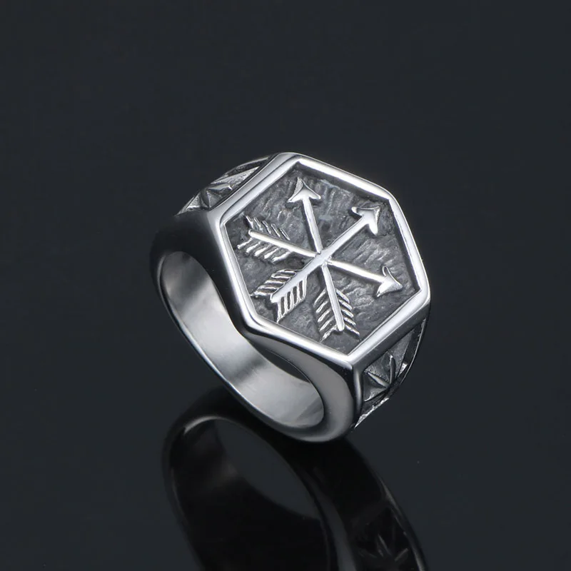Серебряные кольца Polaris со звездами для мужчин дизайн Амура стрелой Винтажные