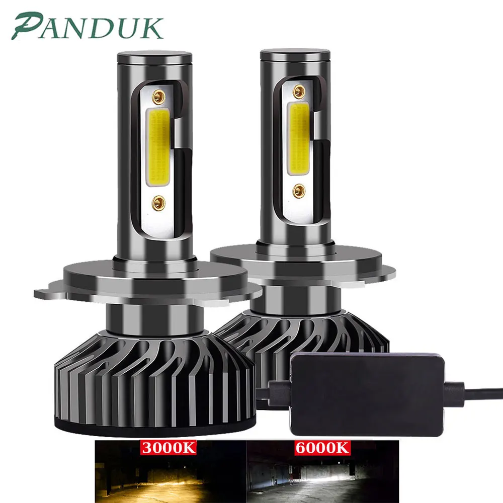 PANDUK 2 предмета светодиодный фар автомобиля H7 H4 H1 H11 H3 H13 H27 100000LM 6000K 72W фары для 9005 9006