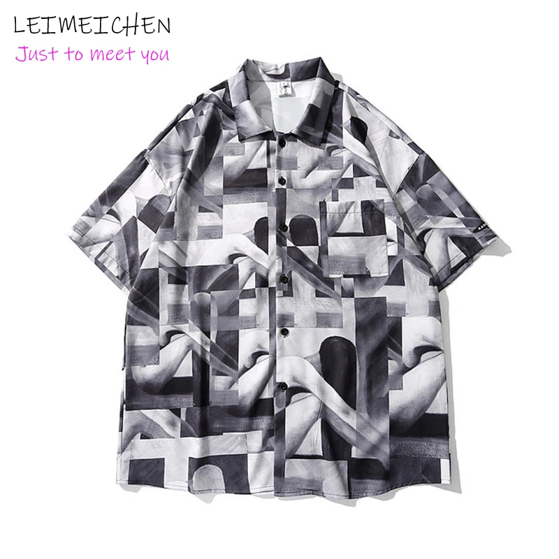 

LEIMEICHEN Harajuku ретро рубашка с коротким рукавом для мужчин/женщин сексуальная женская футболка с принтом в стиле Хай-стрит хип-хоп рубашка для м...