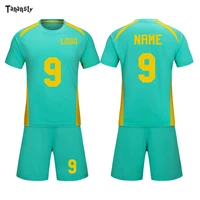 football uniform boys soccer jersey set kids sports shirt with shorts solid sports suit for kids training quick dry breathable