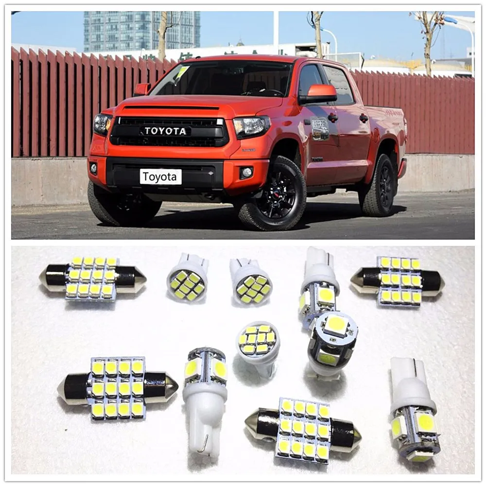 11 комплектов белых светодиодных ламп посылка карта купол для Toyota Tundra Corolla Celica 4runner