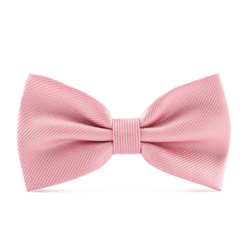 

2019 New Fashion Men's Bow Ties for Wedding Double Fabric Pink Twill Bowtie Club Banquet Anniversary Butterfly Tie with Gift Box