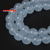 natural stone beads round blue chalcedony jades loose bead 4681012mm for jewelry making diy bracelet necklace 15strand j70