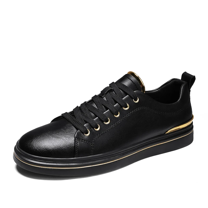 

Кроссовки мужские кожаные, дышащие оксфорды, четыре сезона, цвет черный, белый