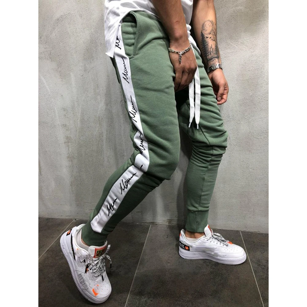 Hot Sale New Fashion Trend Men's Gym Slim Fit Long Pencil Trousers Hip Pop Tracksuit Bottoms Skinny Joggers Sweat Pants