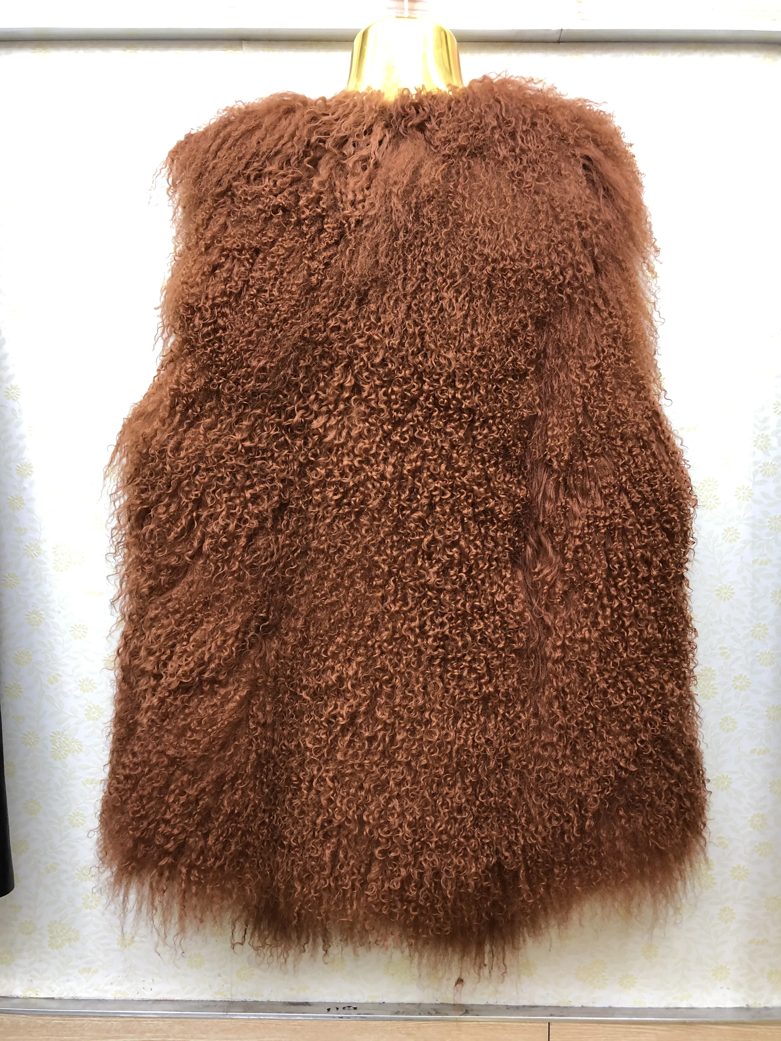 Женская Осенняя пляжная шерстяная шуба из 100% натурального меха Золотая шелковая