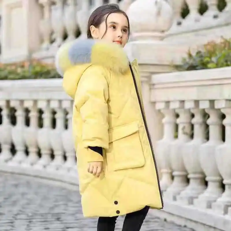 Детский пуховик Новая корейская утепленное платье для маленькой девочки одежда