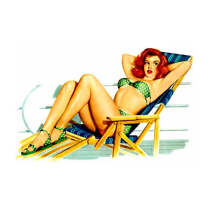 

Sexy Cartoon Beach Beauty Vintage Movie Decal Cartoon Car Styling Vinyl Car Window Laptop Wall Sticker Accessories Kk13*8cm