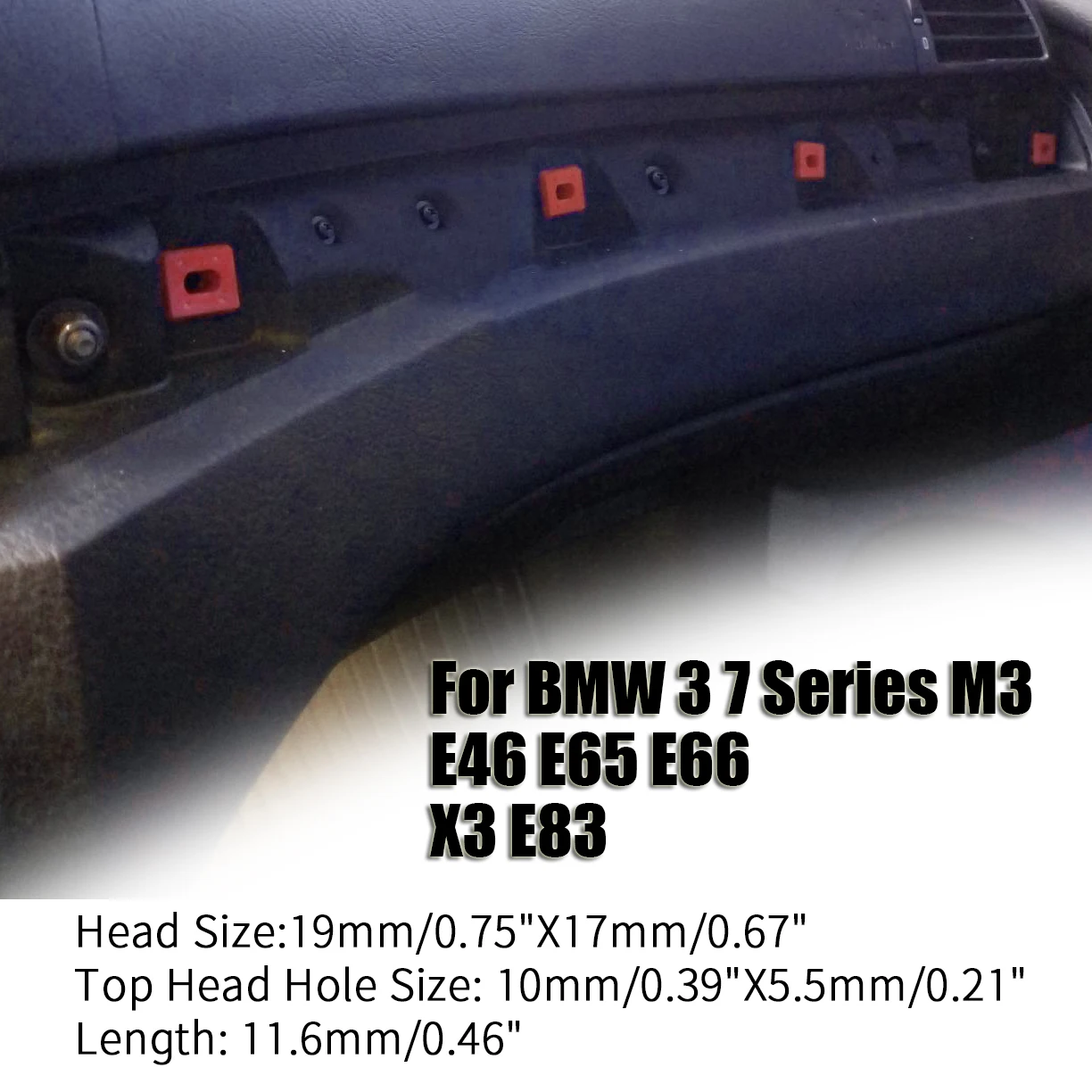 Center Console Dashboard Dash Trim Strip Inserts Clips for BMW E46 M3 E65 E66 X3 E83 Grommets Fixing Buckles fastener retainer | Автомобили