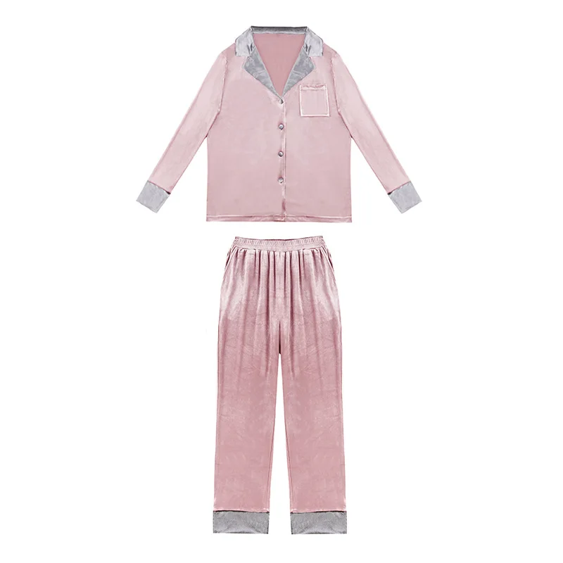 

Autumn Winter Women Pajamas Sets Velvet Two Piece Suits Home Service Causal Sleepwear Nightwear Long Sleeves Pants Suit MA70051
