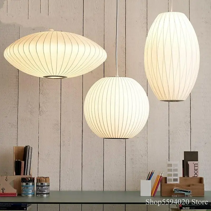 Японская шелковая/Тканевая Люстра для зала бара магазина одежды Подвесная лампа