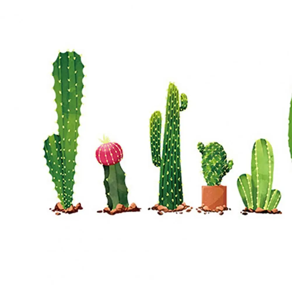 Свежий настенный стикер С КАКТУСОМ креативные самоклеящиеся обои в