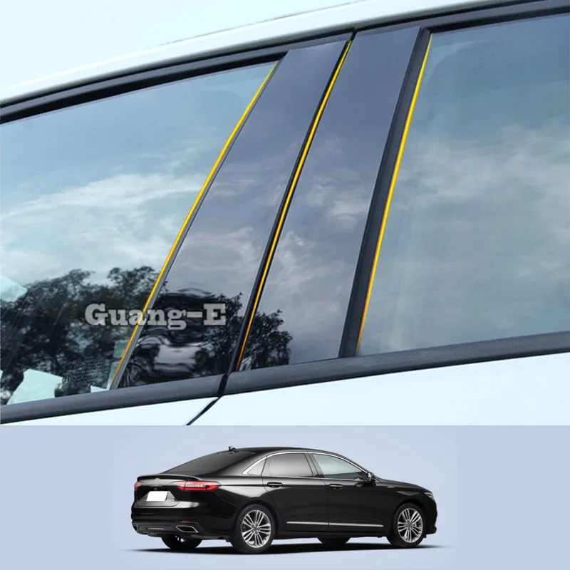 

Наклейка для автомобиля Ford Taurus 2016-2021 из поликарбоната, столб, крышка двери, отделка окна, пианино, черная молдинговая наклейка