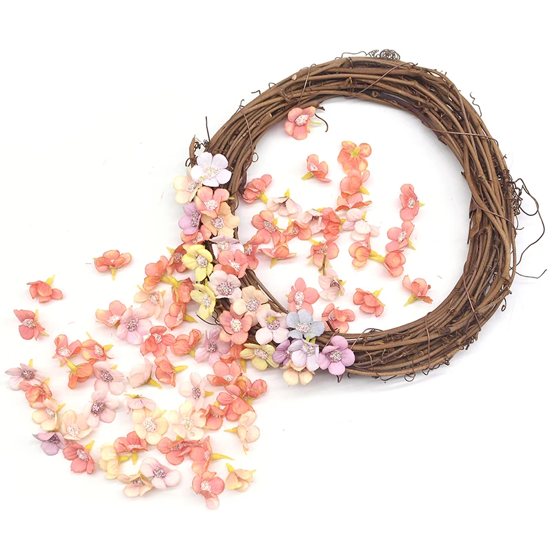 

50/100Pcs 2.5cm Multicolor Mini Daisy Flower Head Silk Fake Flower Head DIY Wreath Headdress Garland Scrapbooking Wedding Decor