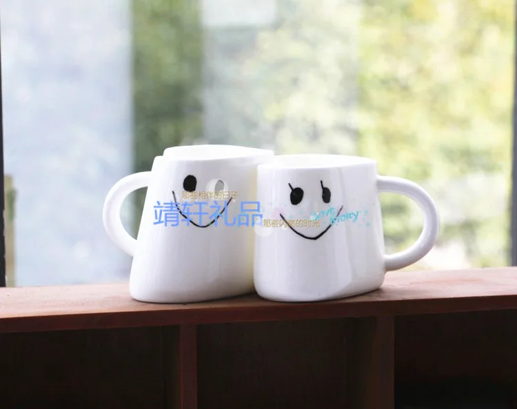 2 шт./лот креативная керамическая кружка белого цвета/чашка для обнимания в виде