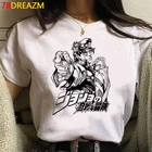 Футболка Jojo Bizarre Adventure, мужская Японская одежда для пары, повседневные футболки с графическим принтом, размера плюс, футболки в стиле Харадзюку, kawaii