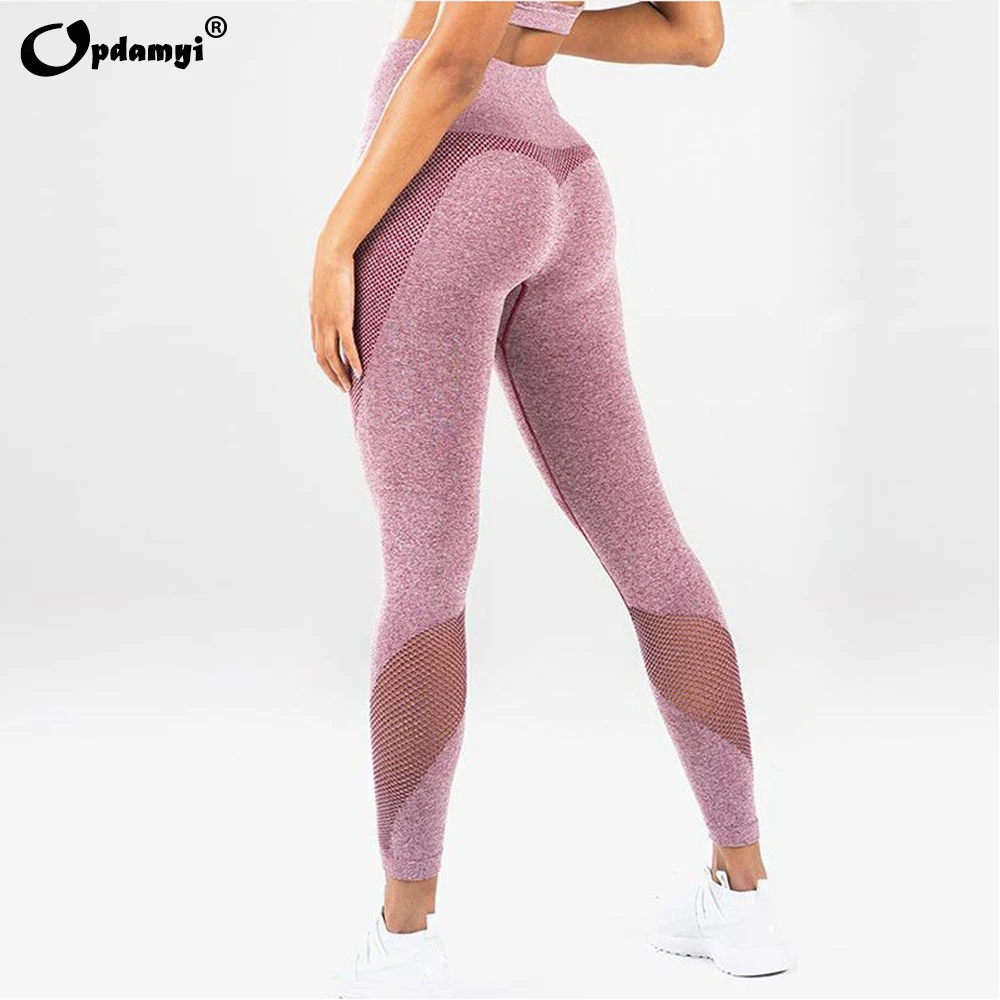 Женские штаны для йоги с высокой талией Стрейчевые леггинсы спортзала Бесшовные