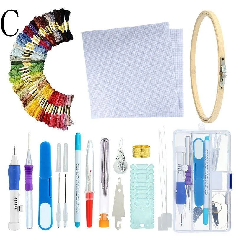 TTLIFE Embroidery Pen Set Magic Patterns Punch Needle Kit Craft Tool Including 100 Color Threads DIY Threaders Sewing Knitting | Дом и сад