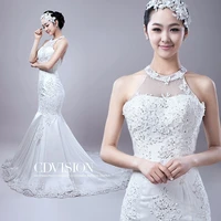 bridal gown highneck new sexy vestidos beading crystal shopping sales online mermaid appliques lace wedding dress 2015