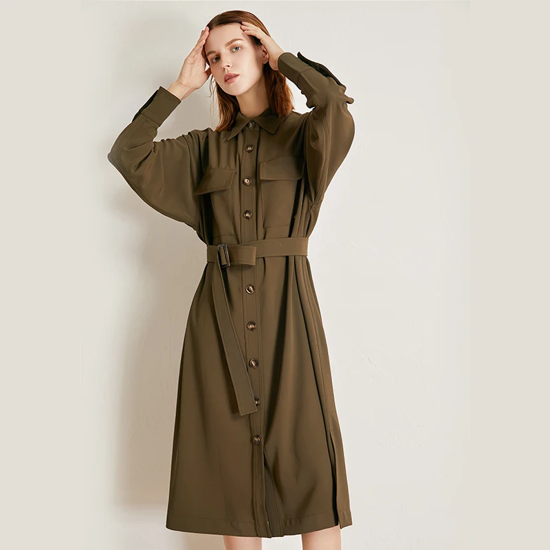 Женский Осенний Тренч POKWAI элегантная ветровка с высокой талией куртки в