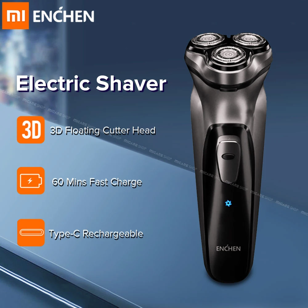 Xiaomi ENCHEN электробритва, триммер для волос, для бритья, USB, быстрая зарядка, 3D плавающая режущая головка, бритвенное лезвие, электрическая бритва