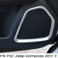 lapetus car door stereo speaker sound molding cover trim 4 pcs accessories interior fit for jeep compass 2017 2018 2019 2020 abs