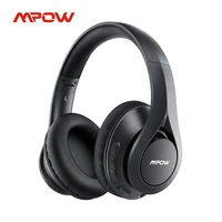 mpow 059 prolite 60h playtime bluetooth 5 0 wireless headphones hi fi stereo sound cvc 6 0 noise reduction for cell phone pc