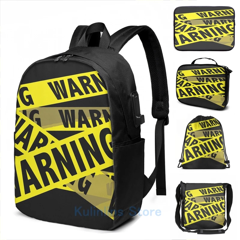Забавная лента с графическим принтом предупреждающая рюкзак USB зарядкой для