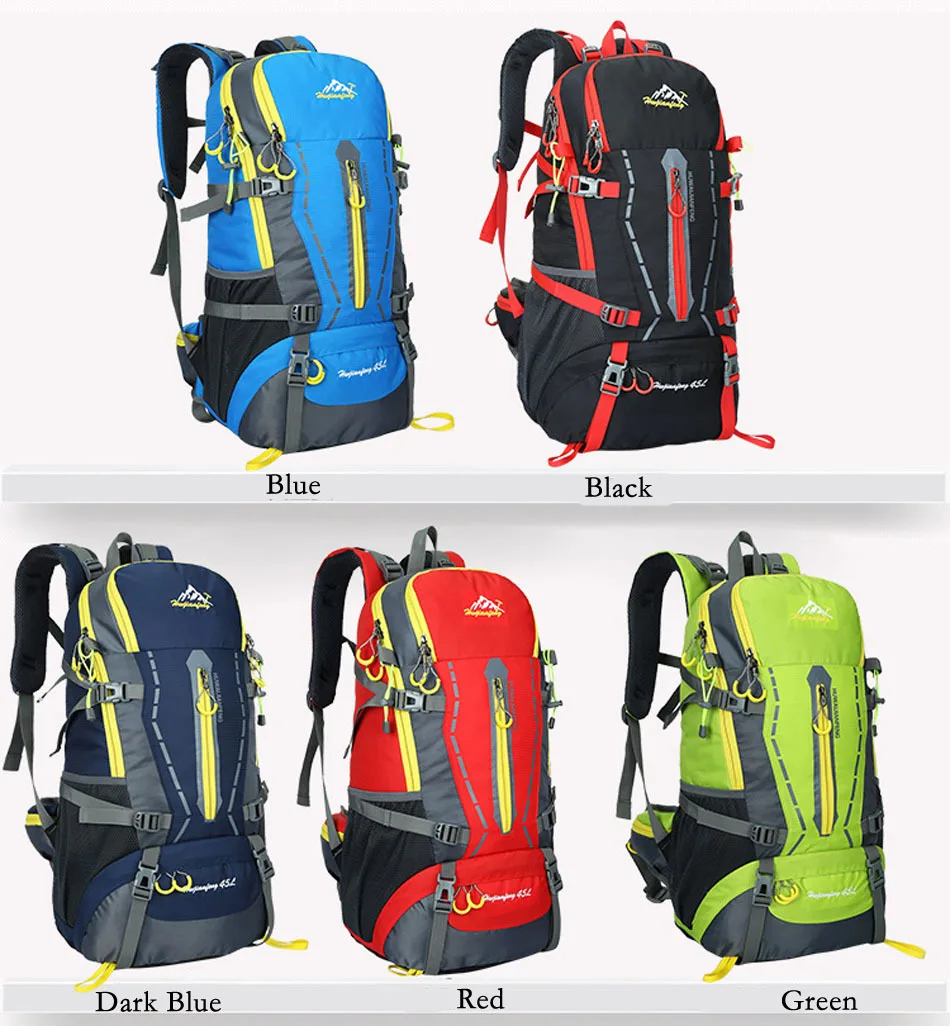 45L Men Women Climbing Travel Riding Sport Bag Water Resistant Rucksack Outdoor Camping Hiking Backpack Military Tactical Bags