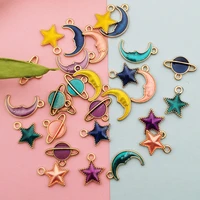 10pcslot alloy creative star moon series pendants buttons ornaments jewelry earrings choker brooch hair diy jewelry accessories