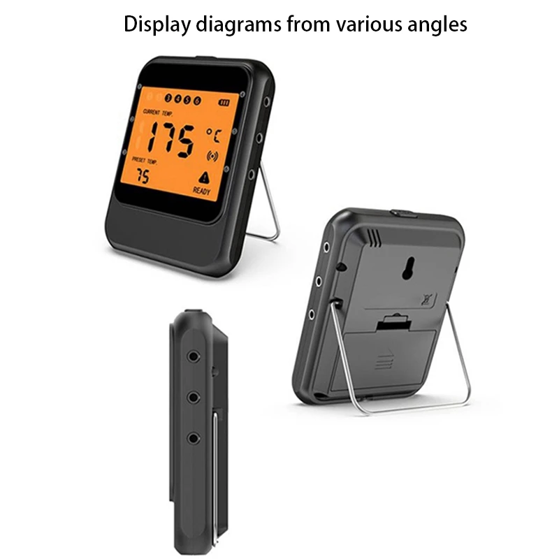 

1 Set Wireless Remote Meat Thermometer-B & 1 Set Stainless Steel Rotating Cooking Kitchen Chicken Wings Tools