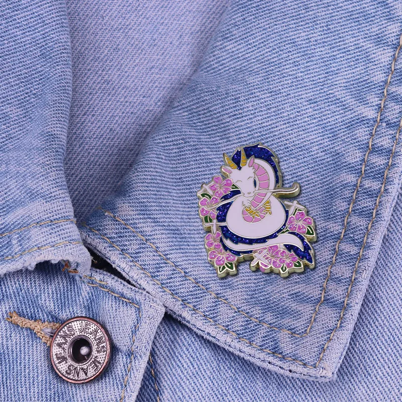 Унесенные призраками Хаку блеск штырь отворотом волшебный Брошь дракон Ghibli